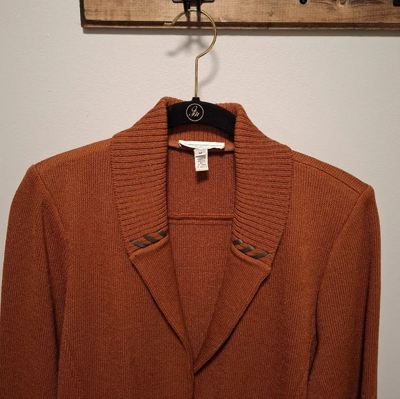 St. John Sport Burnt Orange Wool Blend Jacket Blazer Size Medium - Picture 2 of 10